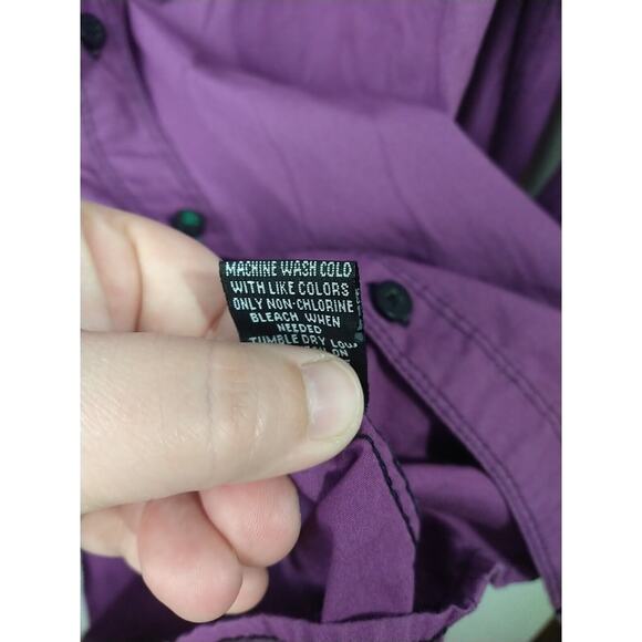 Tranquility Mayhem Woman M Shirt Purple Collared Button Western Casual Workwear - Picture 8 of 12
